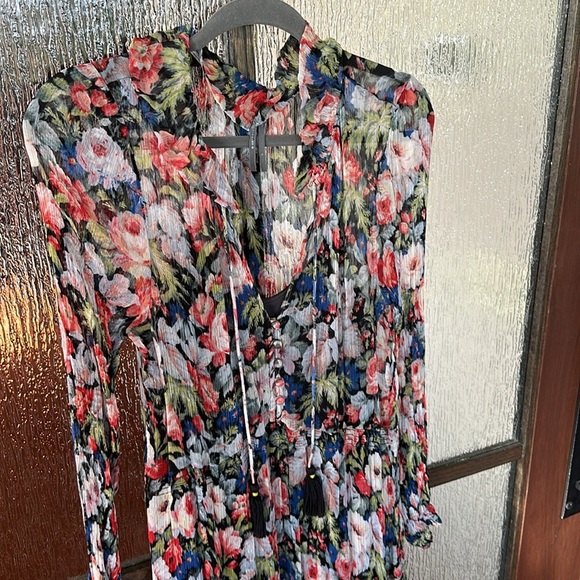 Anthropologie The Marais Printed Chiffon Maxi Dress size Large. - Picture 6 of 10